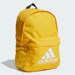 New Adidas Yellow & White Backpack Laptop Book Bag Unisex 18" x 12.5" x 6"